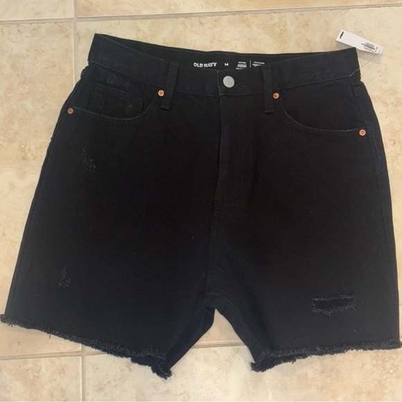Old Navy Black High-Rise Denim Shorts nwt - Picture 7 of 9